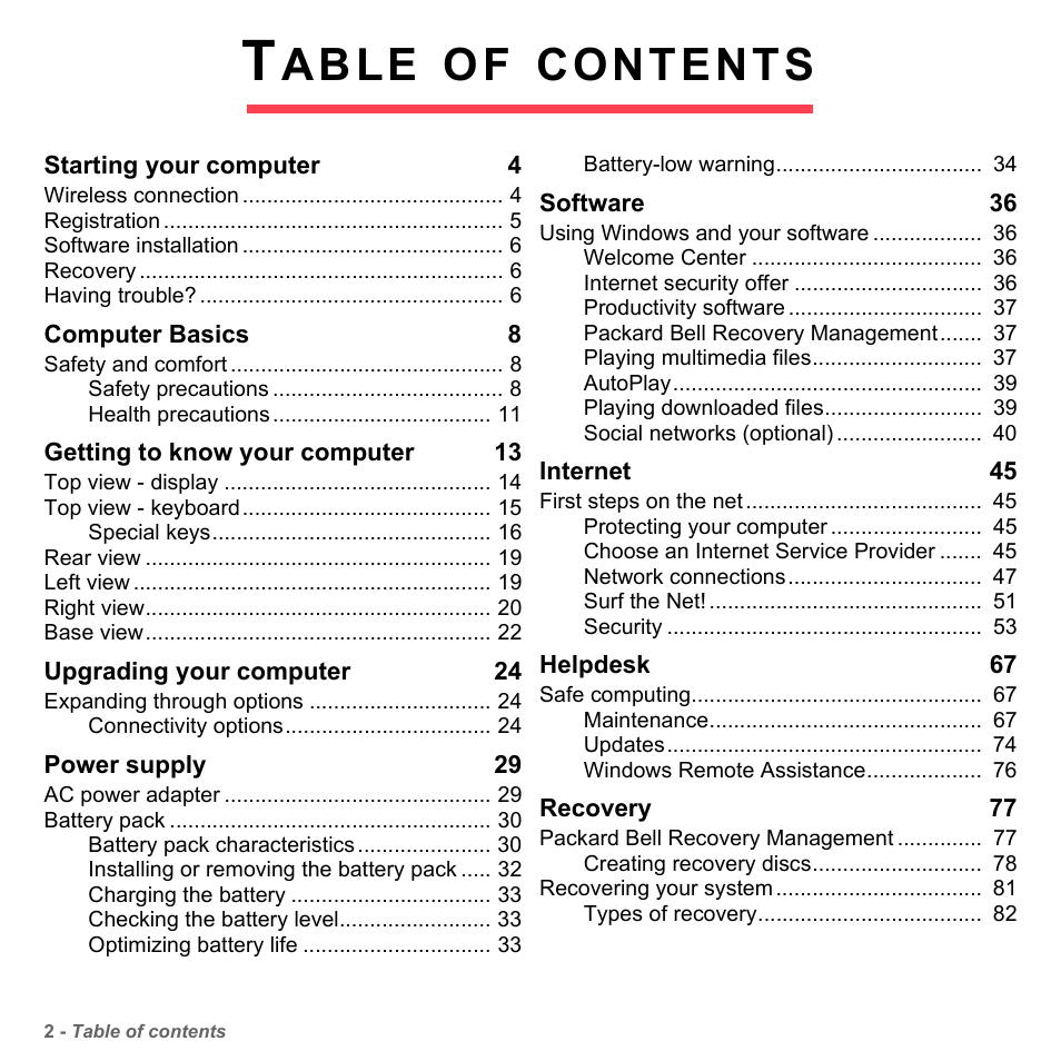 PACKARD BELL dot s series User Manual | Page 4 / 2279