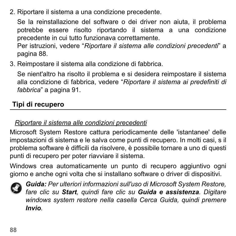 Tipi di recupero | PACKARD BELL dot s series User Manual | Page 432 / 2279