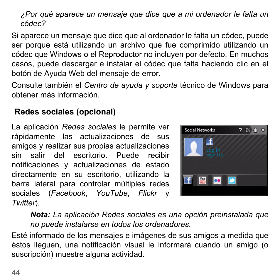 Redes sociales (opcional) | PACKARD BELL dot s series User Manual | Page 502 / 2279