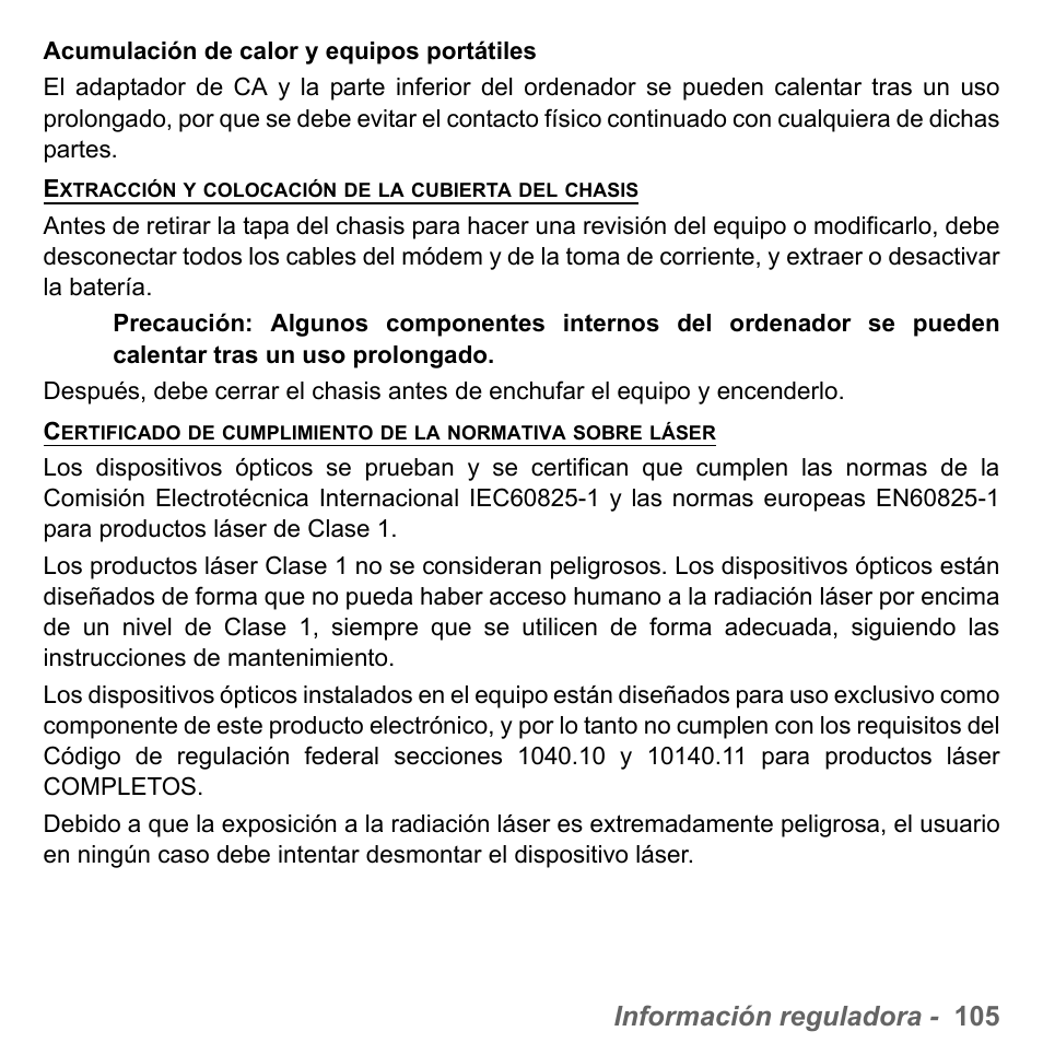 Información reguladora - 105 | PACKARD BELL dot s series User Manual | Page 563 / 2279