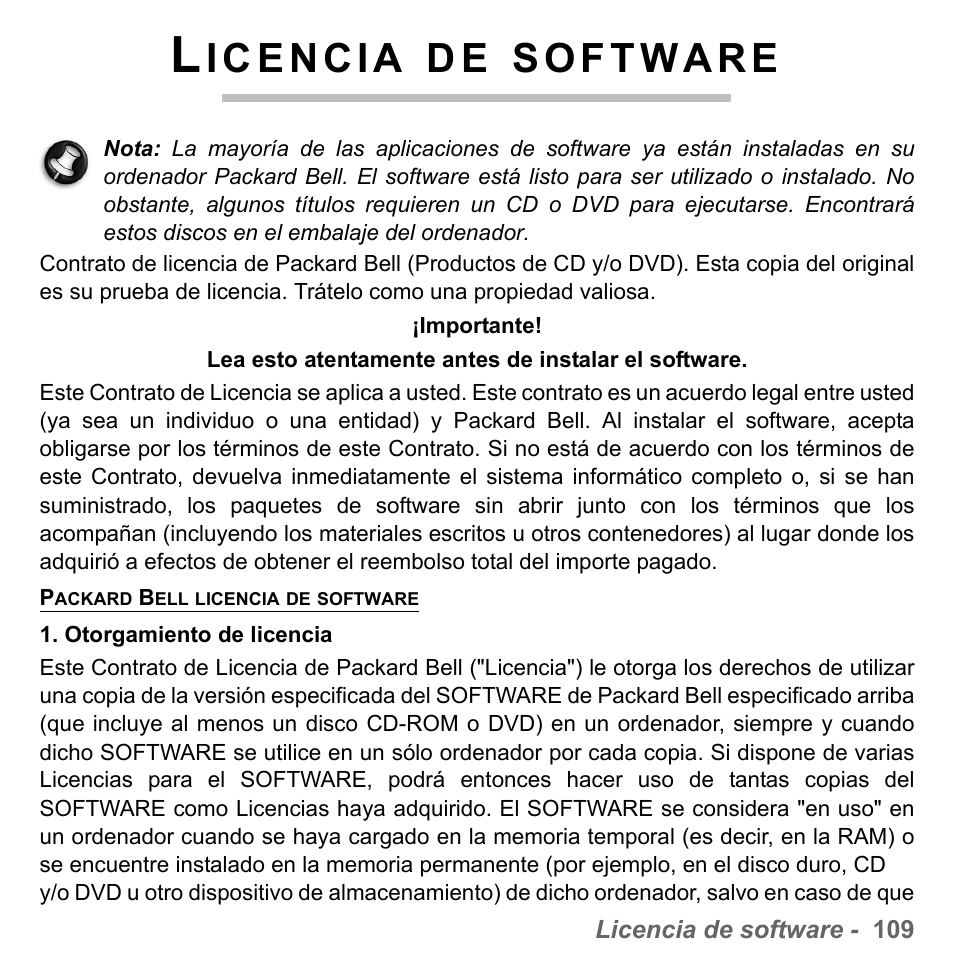 Licencia de software | PACKARD BELL dot s series User Manual | Page 567 / 2279