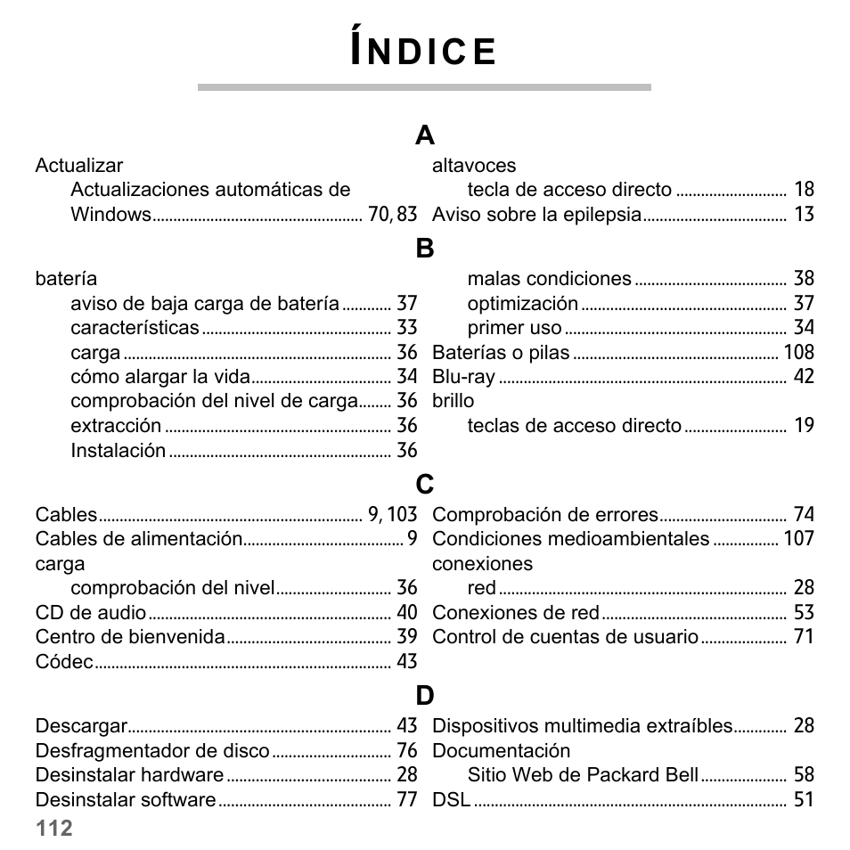 Índice | PACKARD BELL dot s series User Manual | Page 570 / 2279