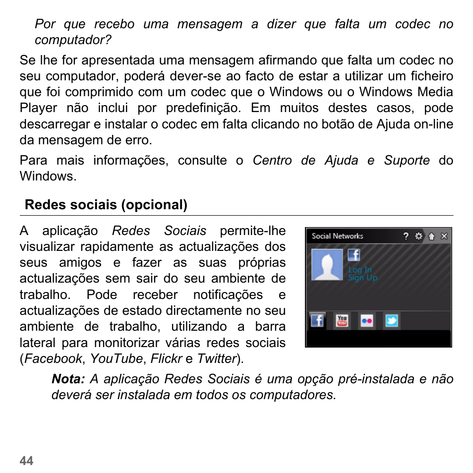 Redes sociais (opcional) | PACKARD BELL dot s series User Manual | Page 618 / 2279