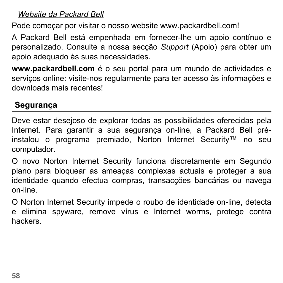 Segurança | PACKARD BELL dot s series User Manual | Page 632 / 2279