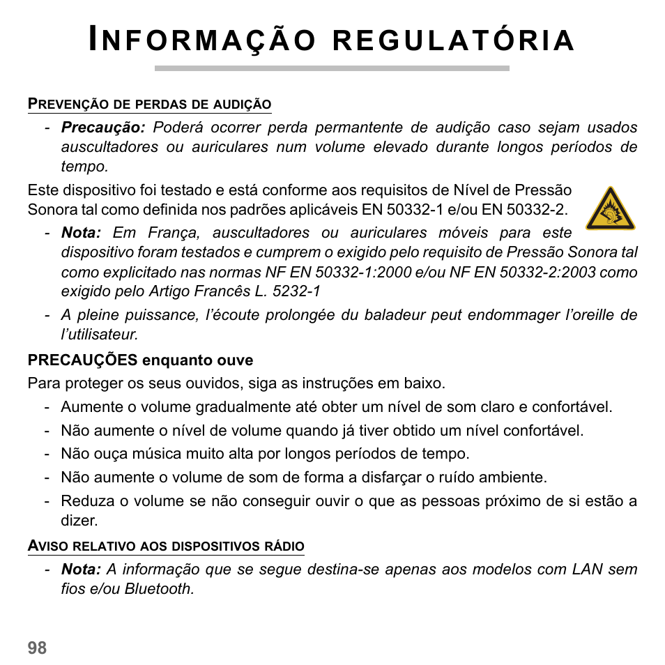 Informação regulatória | PACKARD BELL dot s series User Manual | Page 672 / 2279