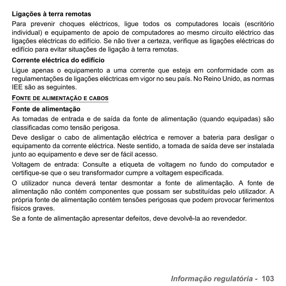 Informação regulatória - 103 | PACKARD BELL dot s series User Manual | Page 677 / 2279