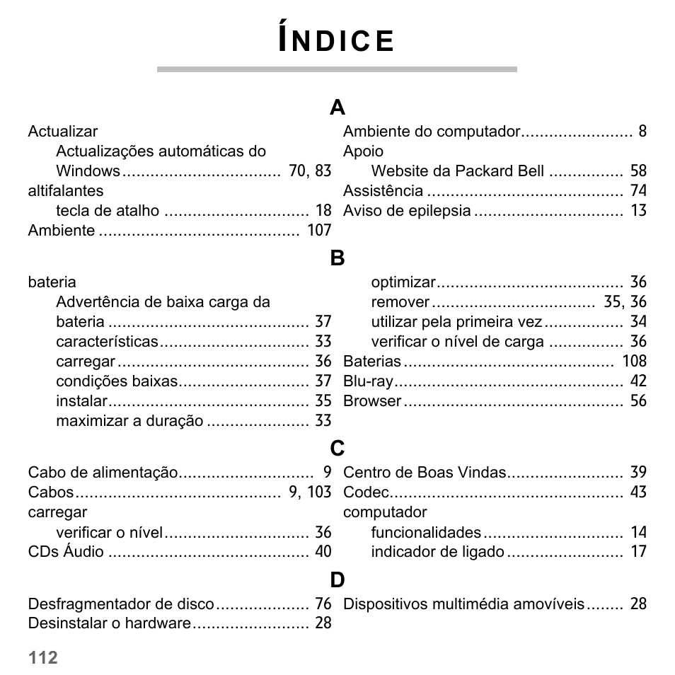 Índice | PACKARD BELL dot s series User Manual | Page 686 / 2279