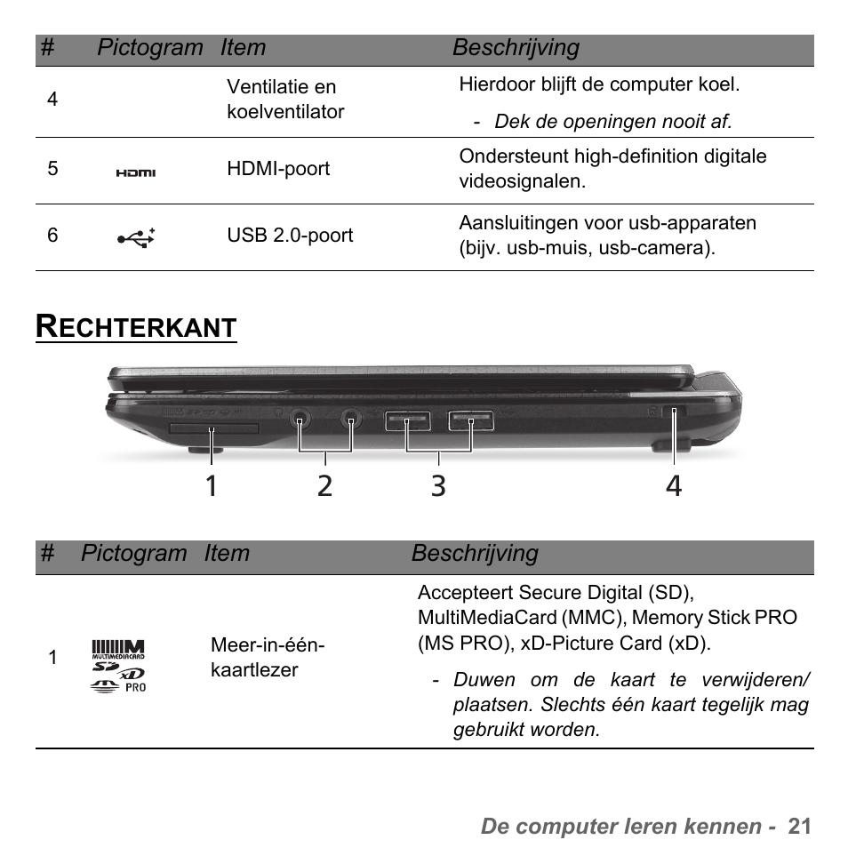 Rechterkant, Echterkant | PACKARD BELL dot s series User Manual | Page 711 / 2279