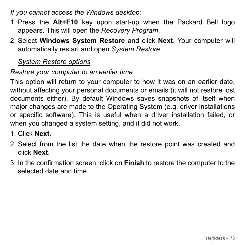 PACKARD BELL dot s series User Manual | Page 75 / 2279
