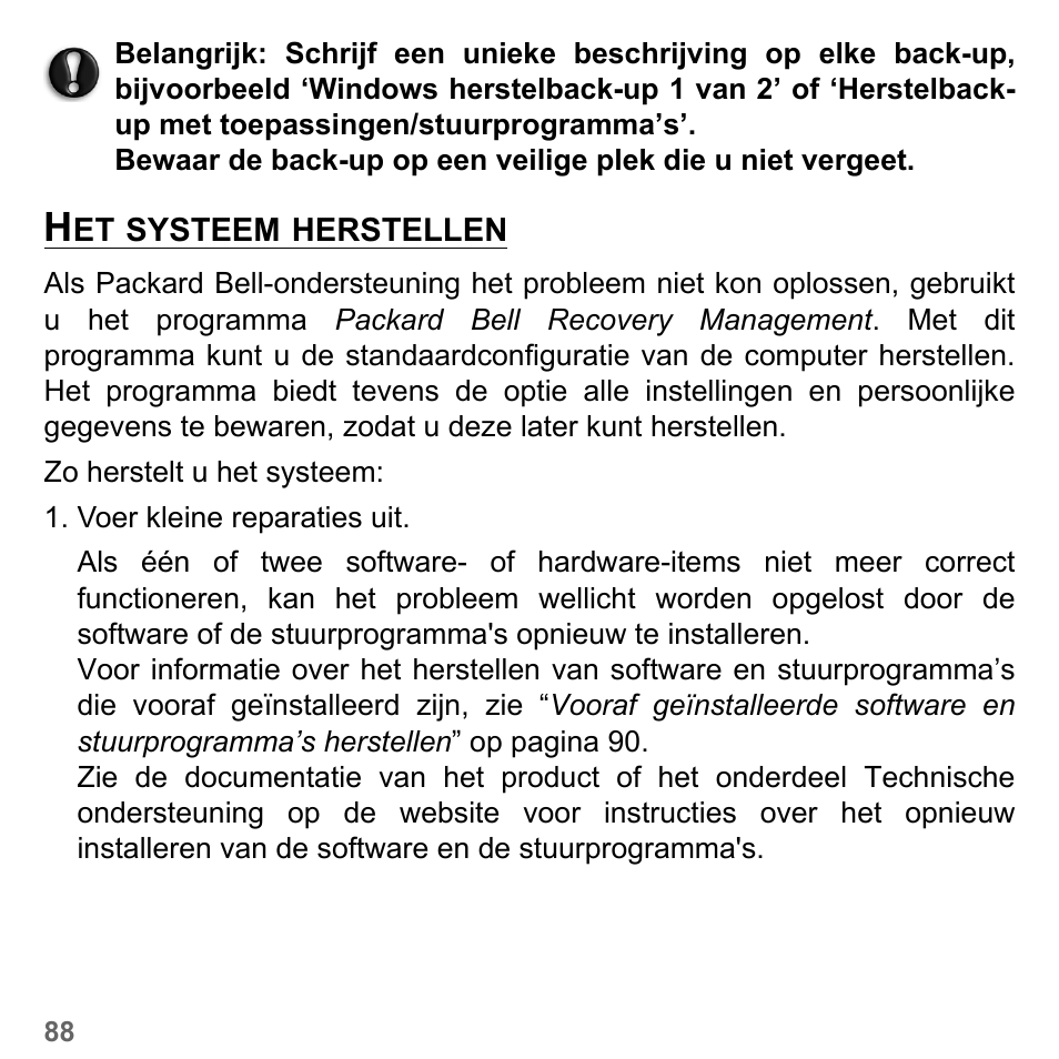 Het systeem herstellen | PACKARD BELL dot s series User Manual | Page 778 / 2279