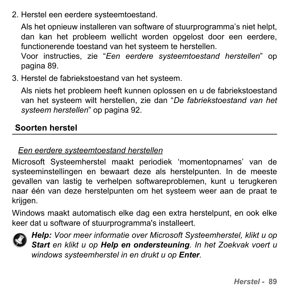 Soorten herstel | PACKARD BELL dot s series User Manual | Page 779 / 2279