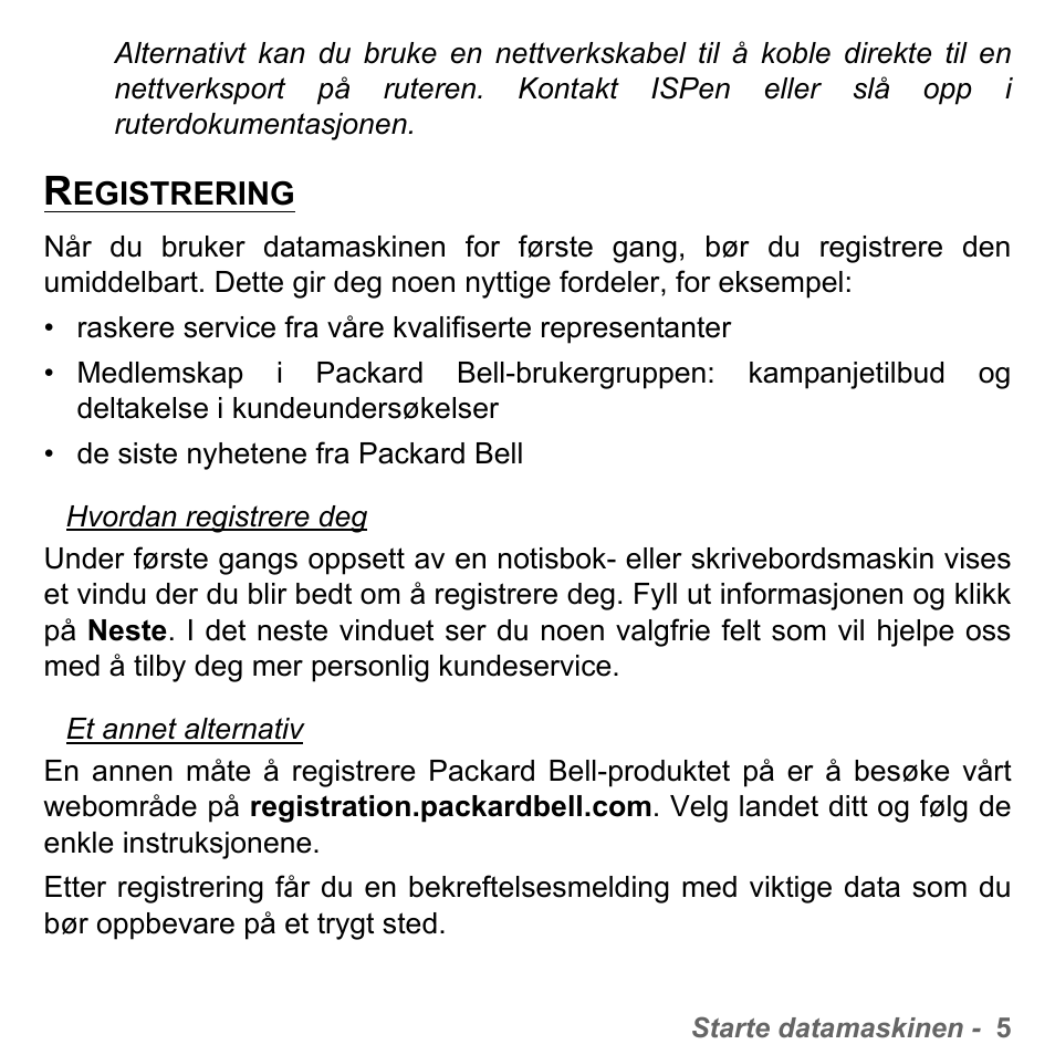 Registrering | PACKARD BELL dot s series User Manual | Page 809 / 2279