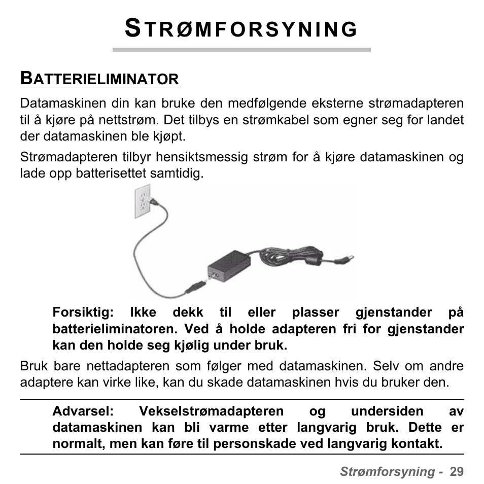 Strømforsyning, Batterieliminator | PACKARD BELL dot s series User Manual | Page 833 / 2279