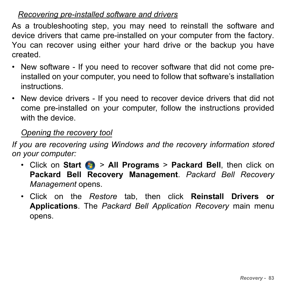 PACKARD BELL dot s series User Manual | Page 85 / 2279