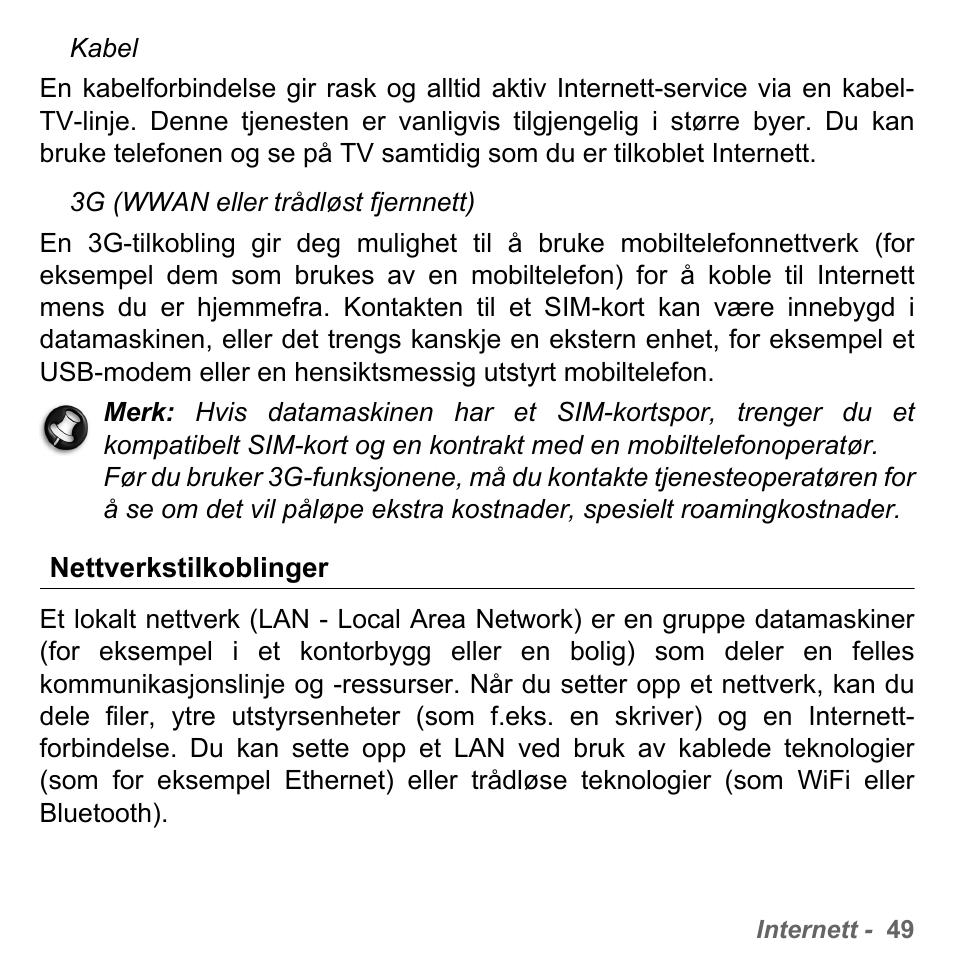 Nettverkstilkoblinger | PACKARD BELL dot s series User Manual | Page 853 / 2279