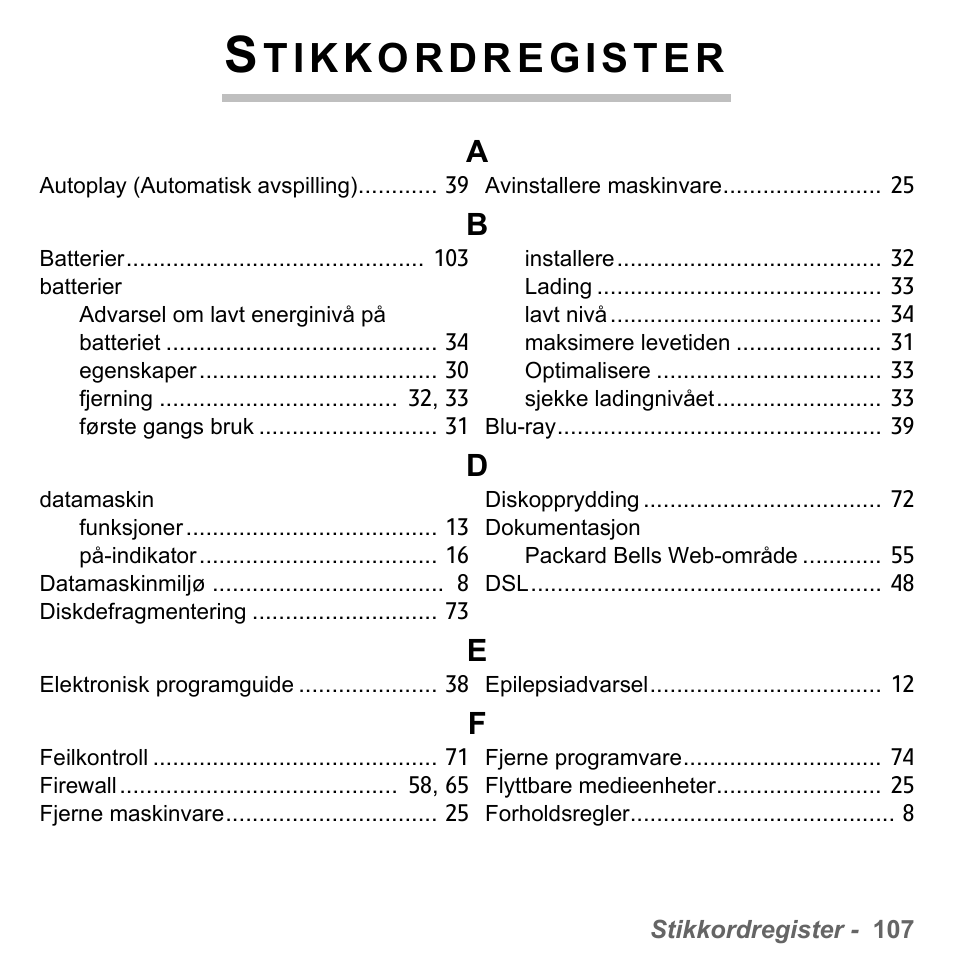 Stikkordregister | PACKARD BELL dot s series User Manual | Page 911 / 2279