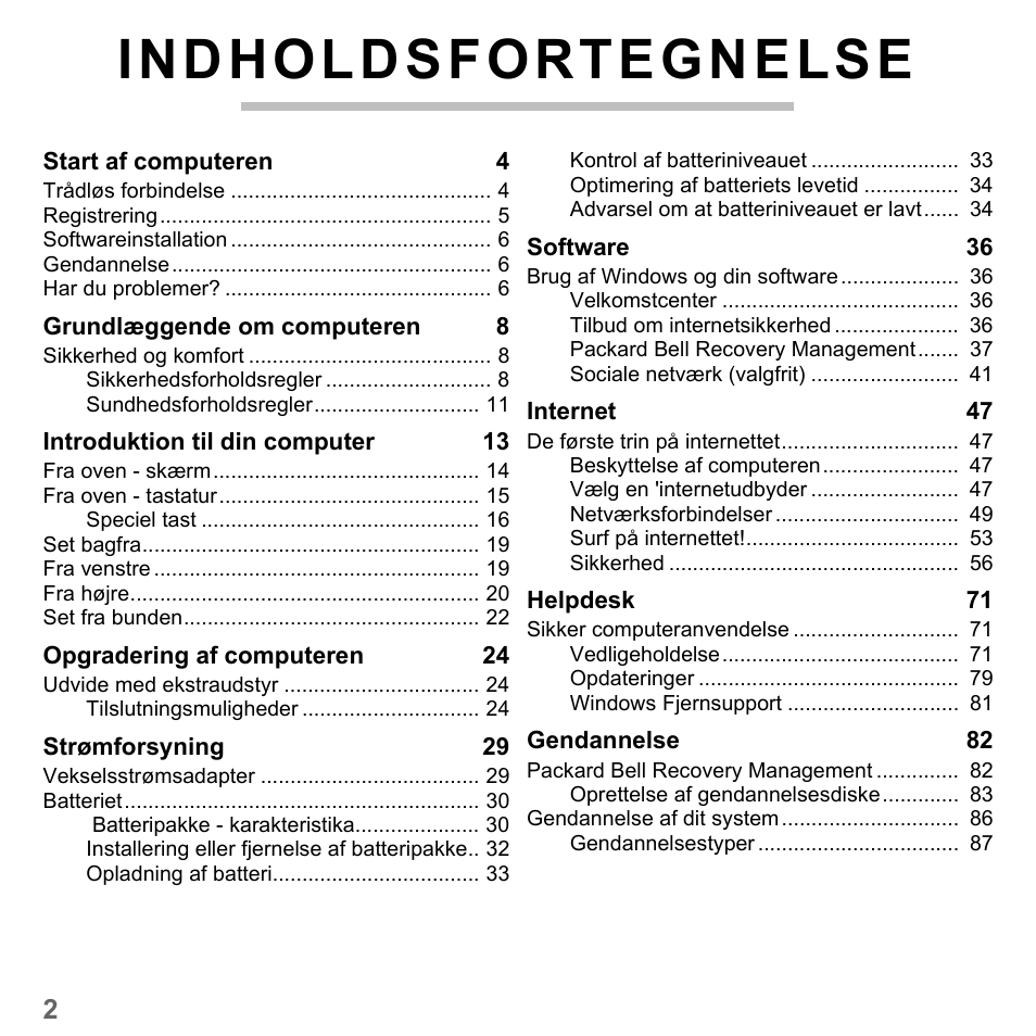 Indholdsfortegnelse | PACKARD BELL dot s series User Manual | Page 916 / 2279