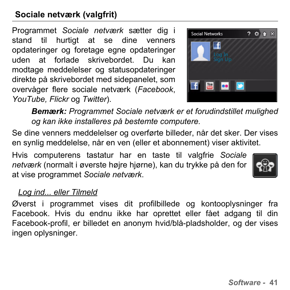 Sociale netværk (valgfrit) | PACKARD BELL dot s series User Manual | Page 955 / 2279