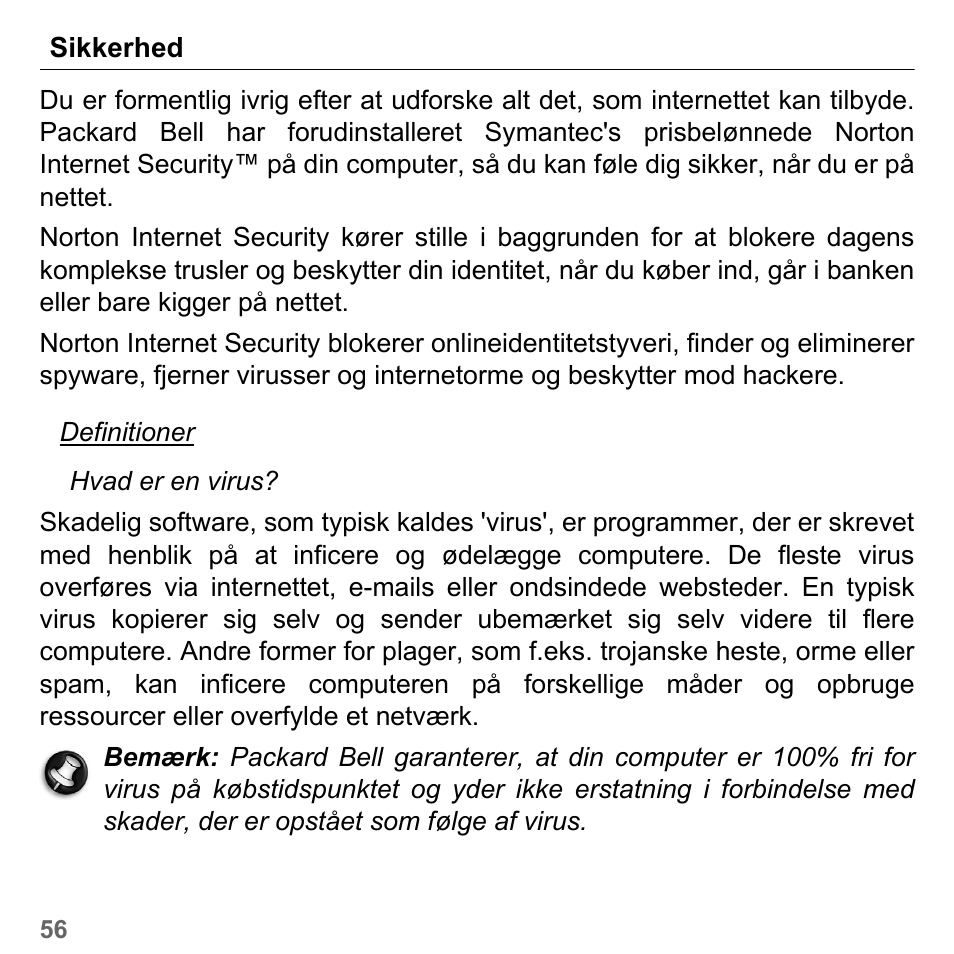 Sikkerhed | PACKARD BELL dot s series User Manual | Page 970 / 2279