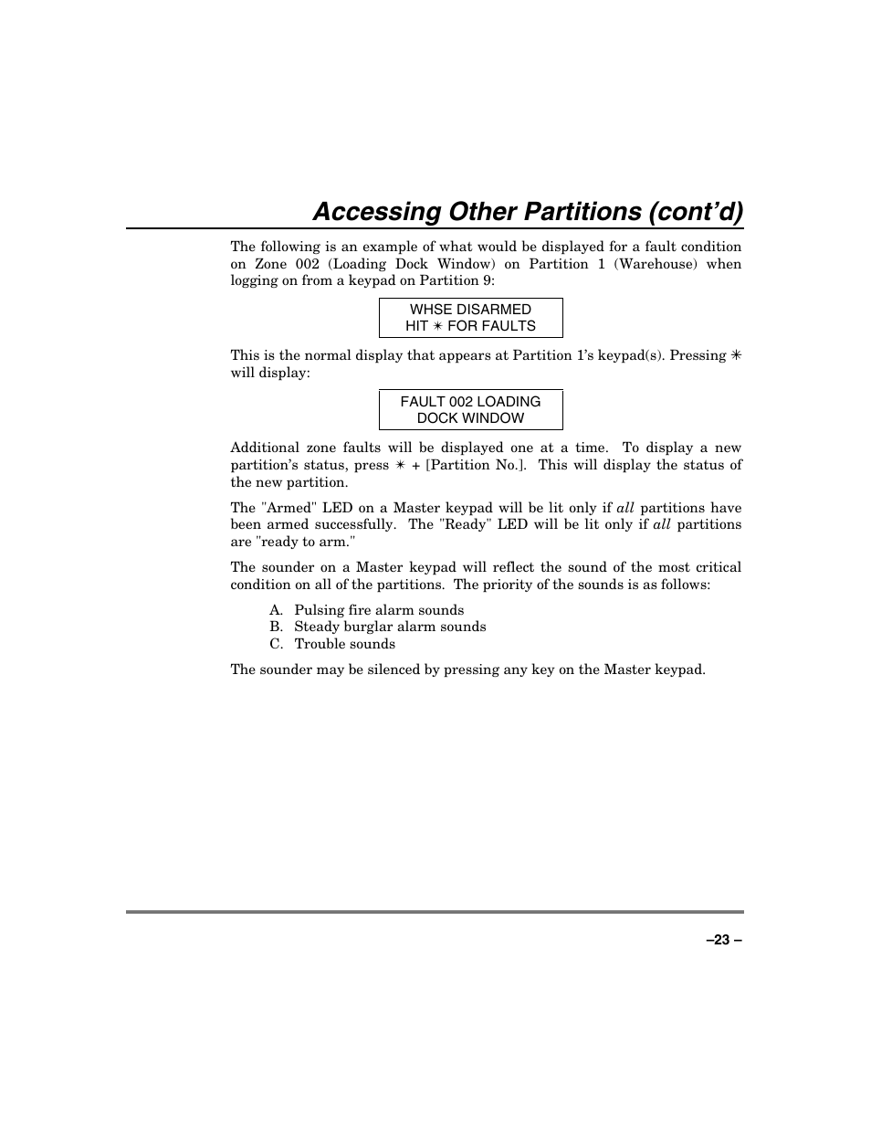 Accessing other partitions (cont’d) | FIREPOWER Vista 32-128FB User Manual | Page 23 / 72