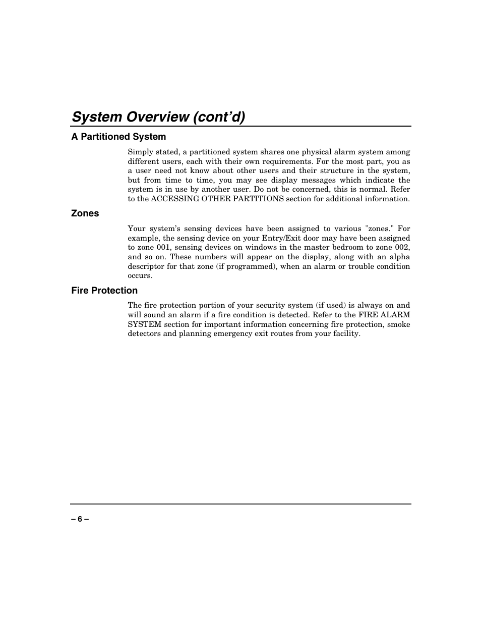 System overview (cont’d) | FIREPOWER Vista 32-128FB User Manual | Page 6 / 72