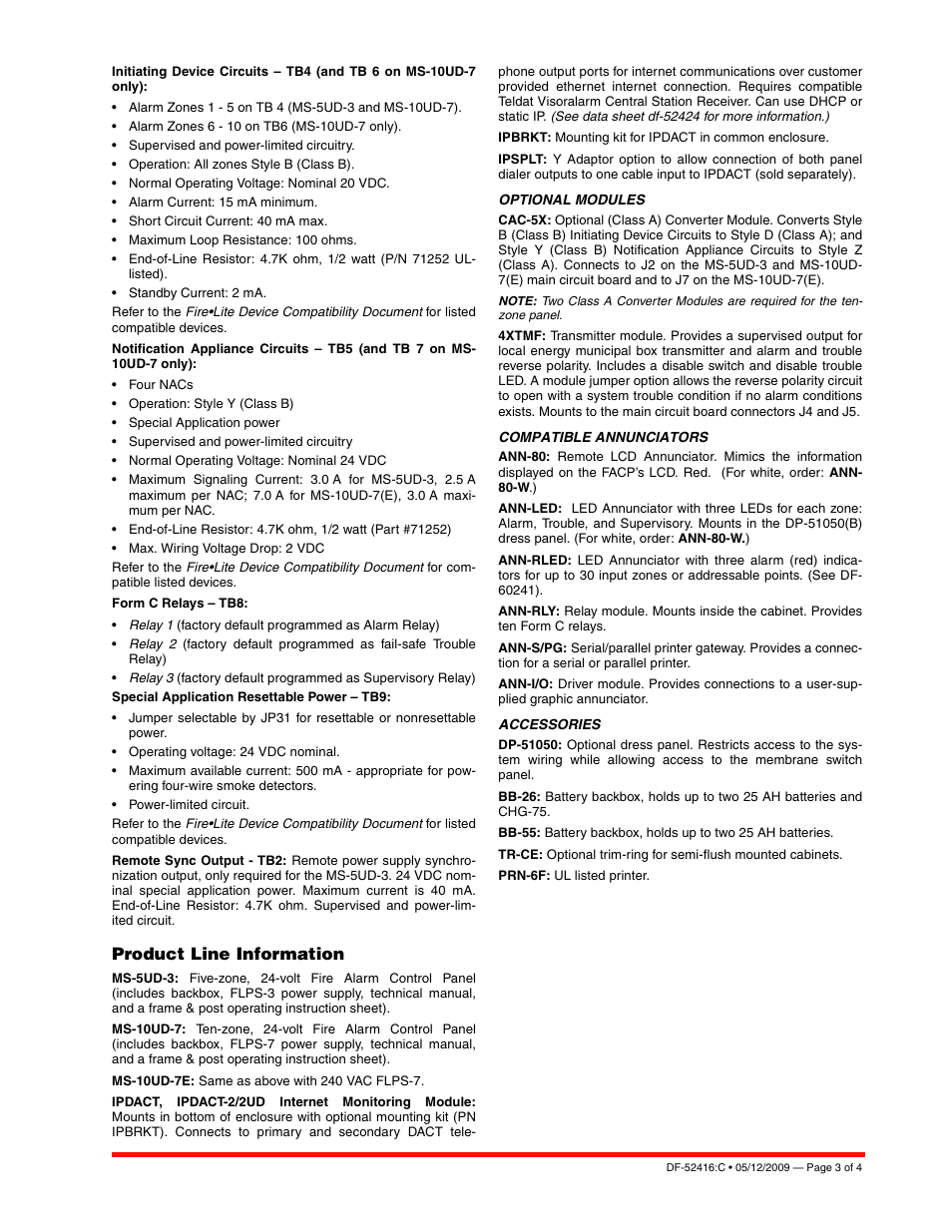 Product line information | FIREPOWER MS-10UD-7 User Manual | Page 3 / 4