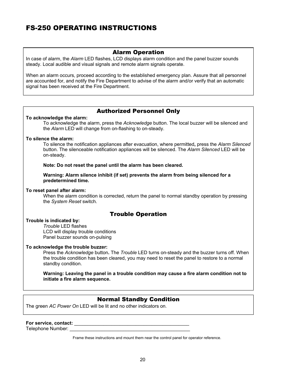 FIREPOWER FS-250 User Manual | 1 page