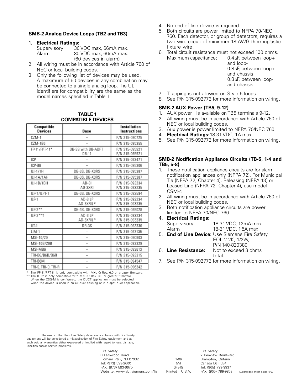 Electrical specifications | FIREPOWER MXL-IQ User Manual | Page 8 / 8