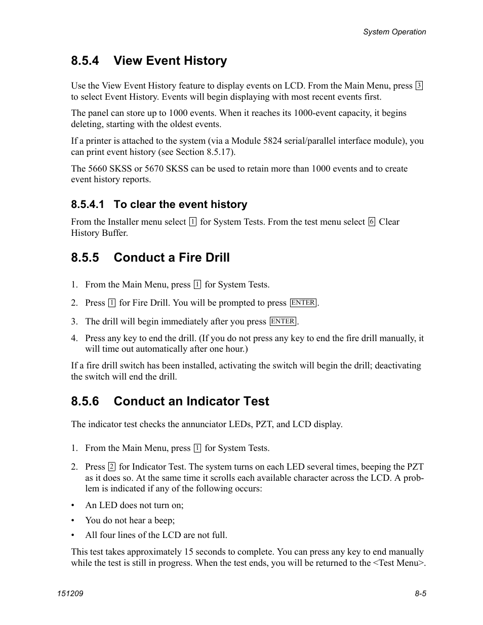 4 view event history, 5 conduct a fire drill, 6 conduct an indicator test | FIREPOWER 5820XL User Manual | Page 5 / 8