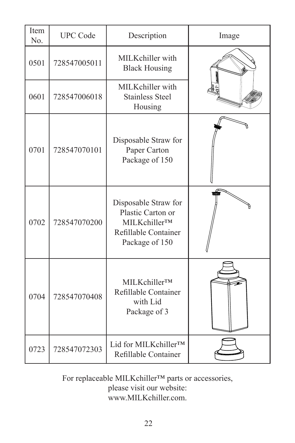 Frieling MILKchiller™ 0601 User Manual | Page 22 / 25