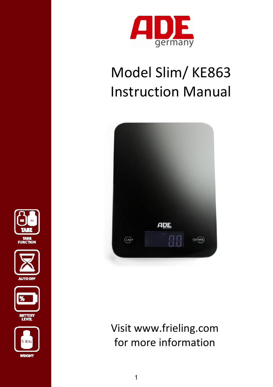 Frieling Slim/ KE863 User Manual | 4 pages