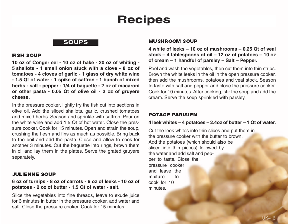 Recipes | Frieling Sitram: Speedo Pressure Cooker’s User Manual | Page 13 / 24