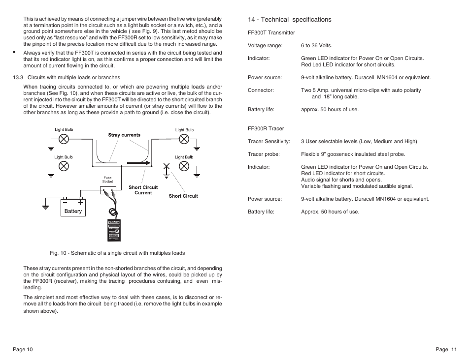 General Technologies FF300 Fault Finder for Electrical Wiring Open / Short Circuit User Manual | Page 7 / 9