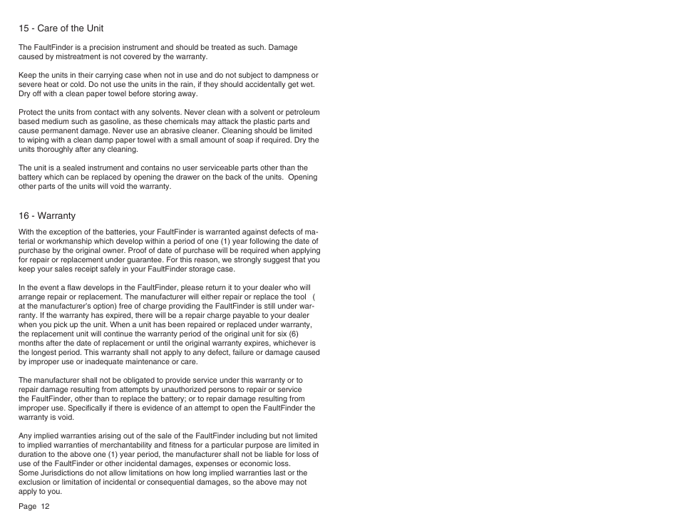 General Technologies FF300 Fault Finder for Electrical Wiring Open / Short Circuit User Manual | Page 8 / 9