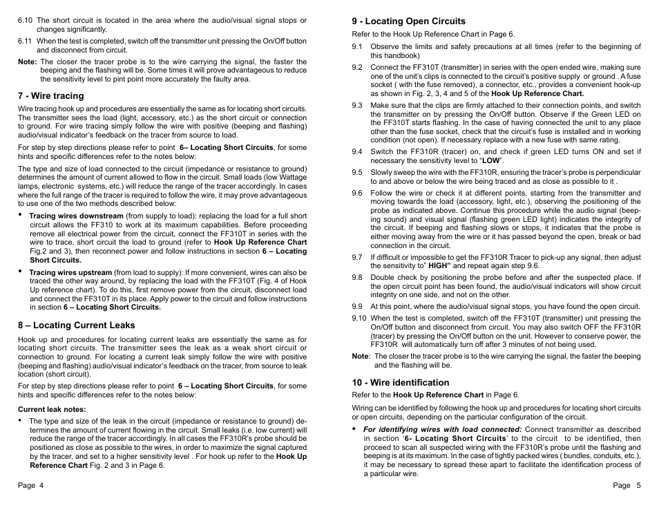 General Technologies FF310 Fault Finder for Electrical Wiring Open / Short Circuit User Manual | Page 4 / 9