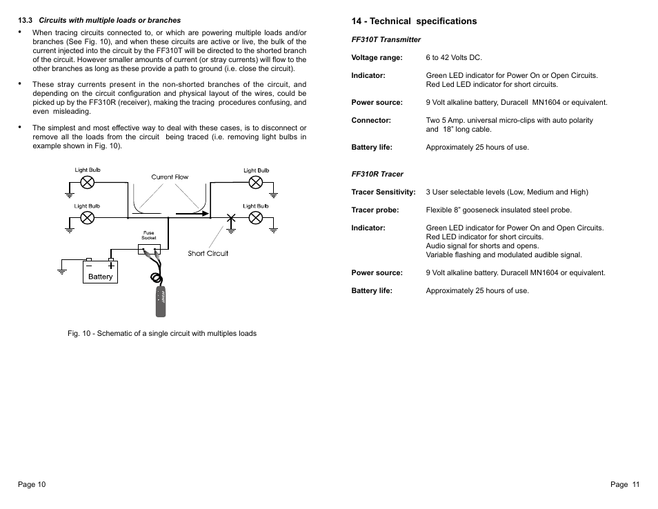General Technologies FF310 Fault Finder for Electrical Wiring Open / Short Circuit User Manual | Page 7 / 9