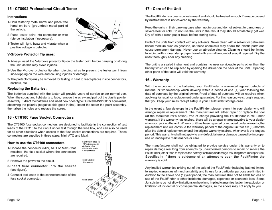 General Technologies FF310 Fault Finder for Electrical Wiring Open / Short Circuit User Manual | Page 8 / 9