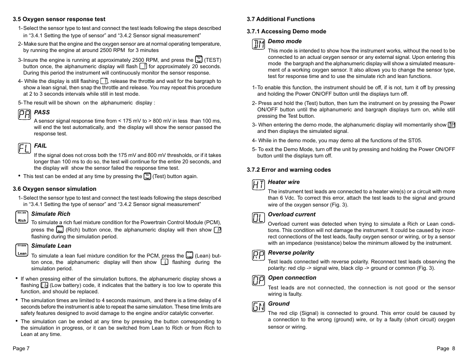 General Technologies ST05 Oxygen Sensor Tester and Simulator User Manual | Page 5 / 9