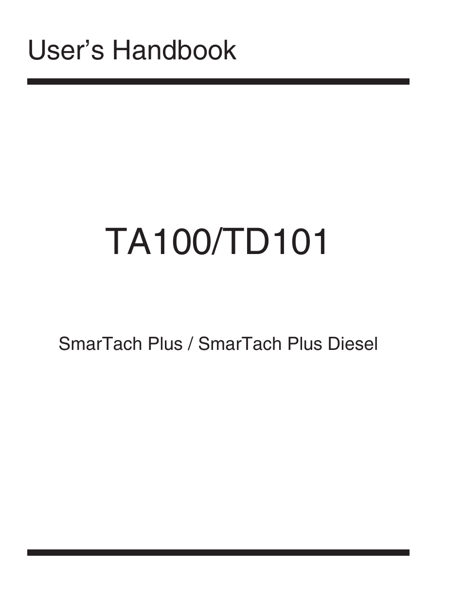 General Technologies TD101 SmarTach + D: Gas and Diesel Tachometer with Ignition Voltage Tester User Manual | 17 pages