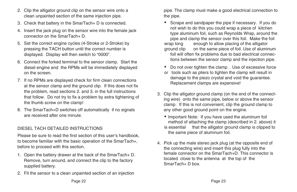 General Technologies TD101 SmarTach + D: Gas and Diesel Tachometer with Ignition Voltage Tester User Manual | Page 13 / 17