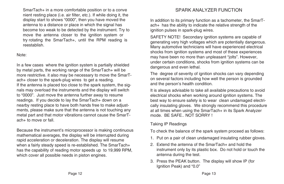 General Technologies TD101 SmarTach + D: Gas and Diesel Tachometer with Ignition Voltage Tester User Manual | Page 8 / 17
