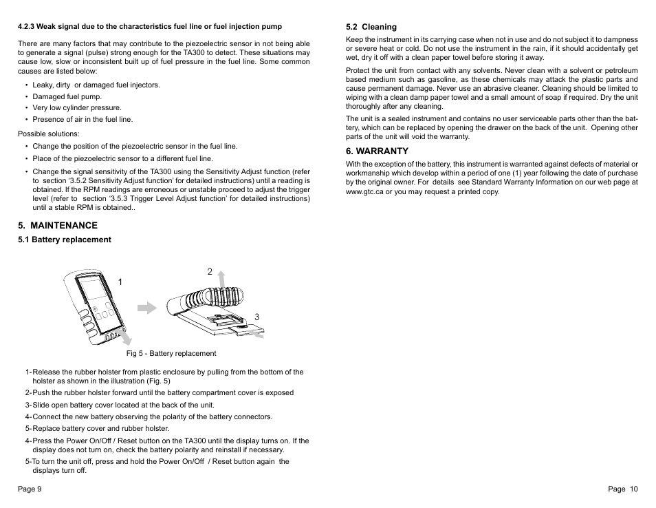 General Technologies TA300 SmarTach D : Digital Diesel Engine Tachometer User Manual | Page 6 / 7