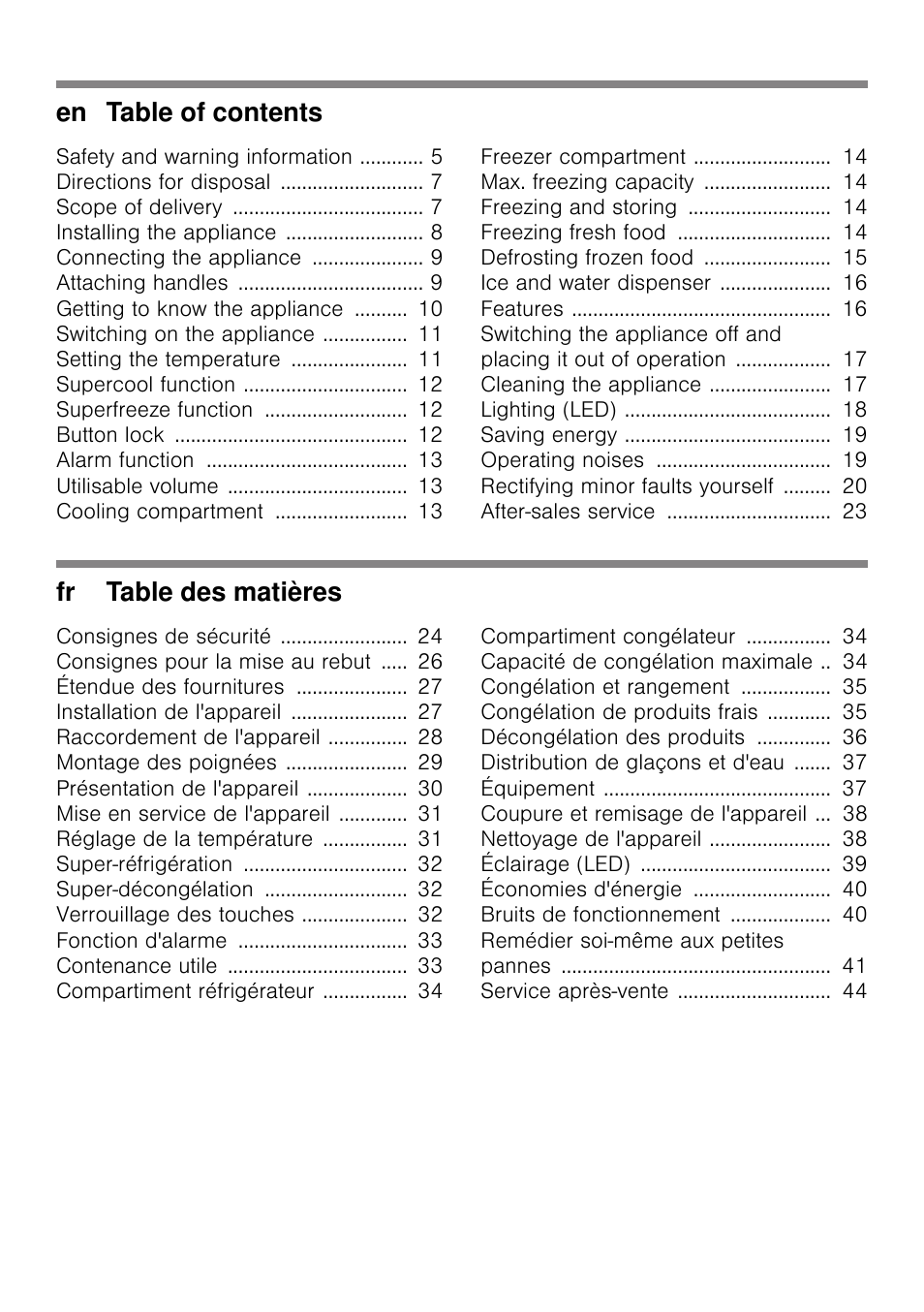 Bosch KDD74AL20N Frigo-congelatore da libero posizionamento Inox look User Manual | Page 2 / 109