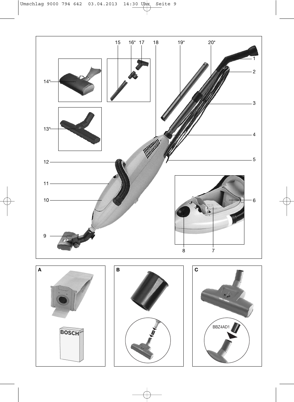 Bosch Scopa elettrica BHS41825 Pro Animal hepa 1800 W User Manual | Page 137 / 142