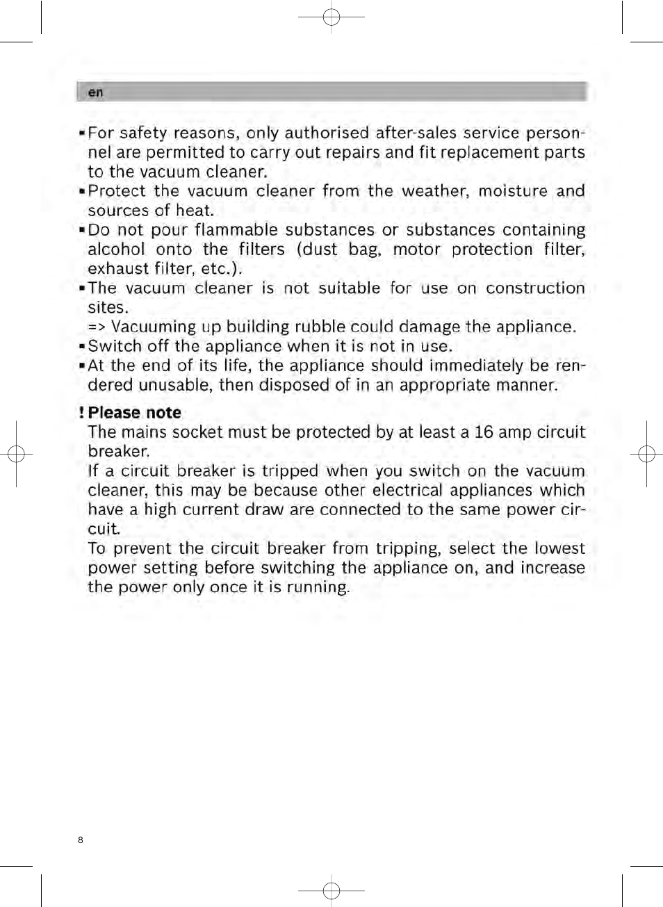 Bosch Scopa elettrica BHS41825 Pro Animal hepa 1800 W User Manual | Page 9 / 142