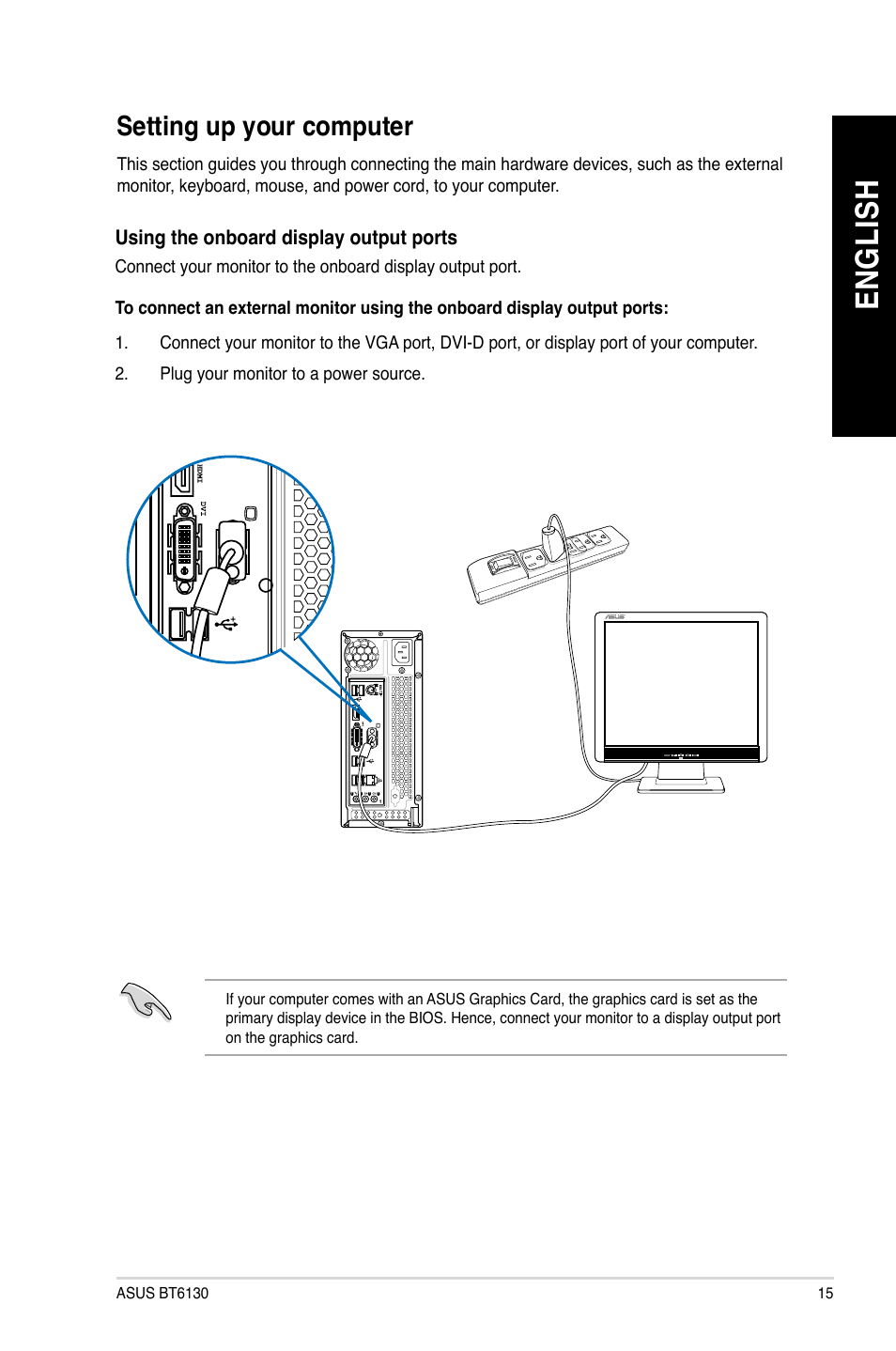 Setting up your computer, En gl is h en gl is h | Asus BT6130 User Manual | Page 15 / 60