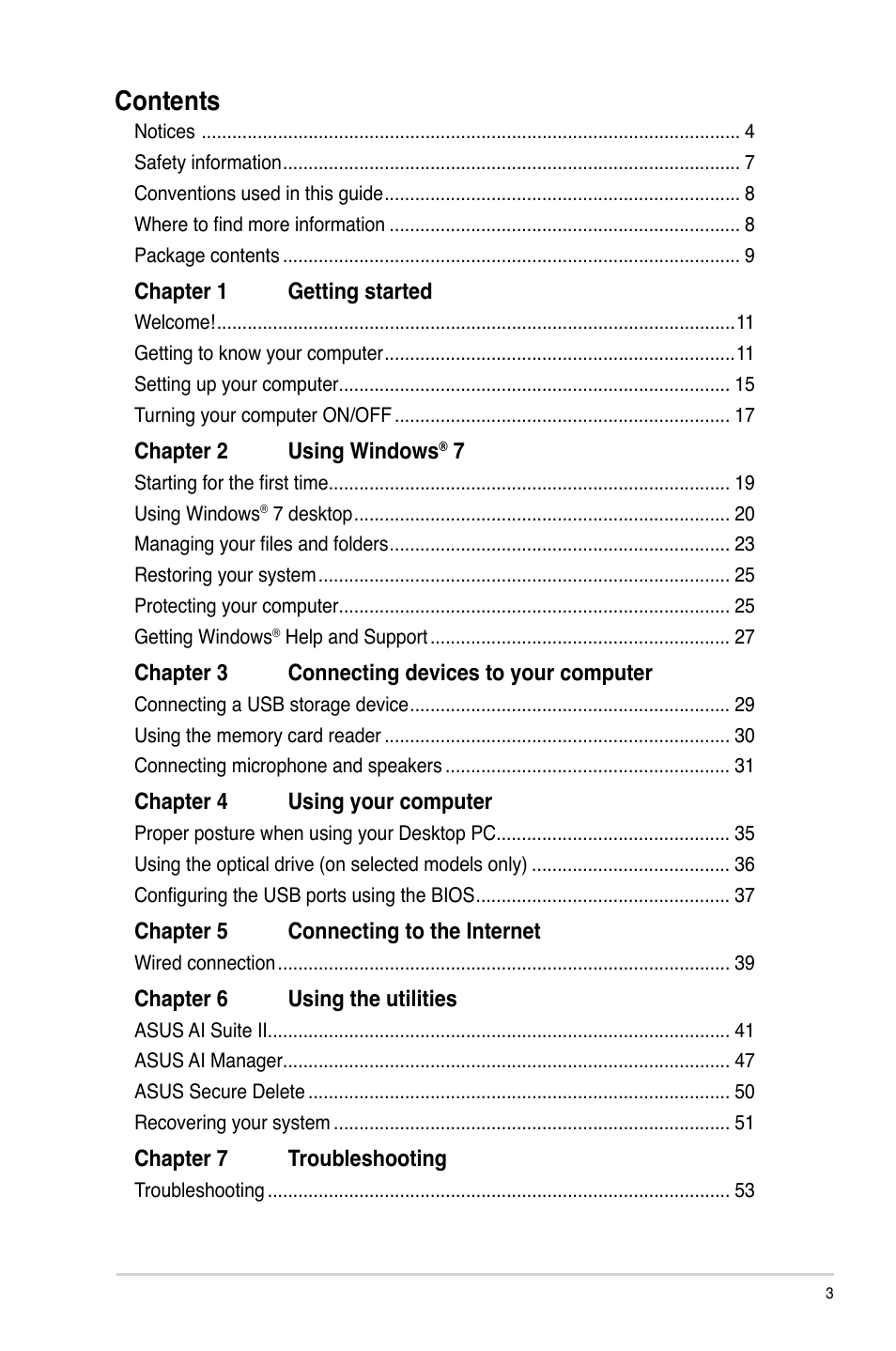 Asus BT6130 User Manual | Page 3 / 60