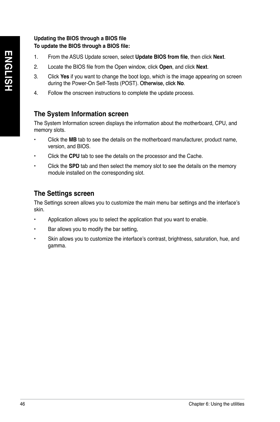 En gl is h en gl is h en gl is h en gl is h | Asus BT6130 User Manual | Page 46 / 60