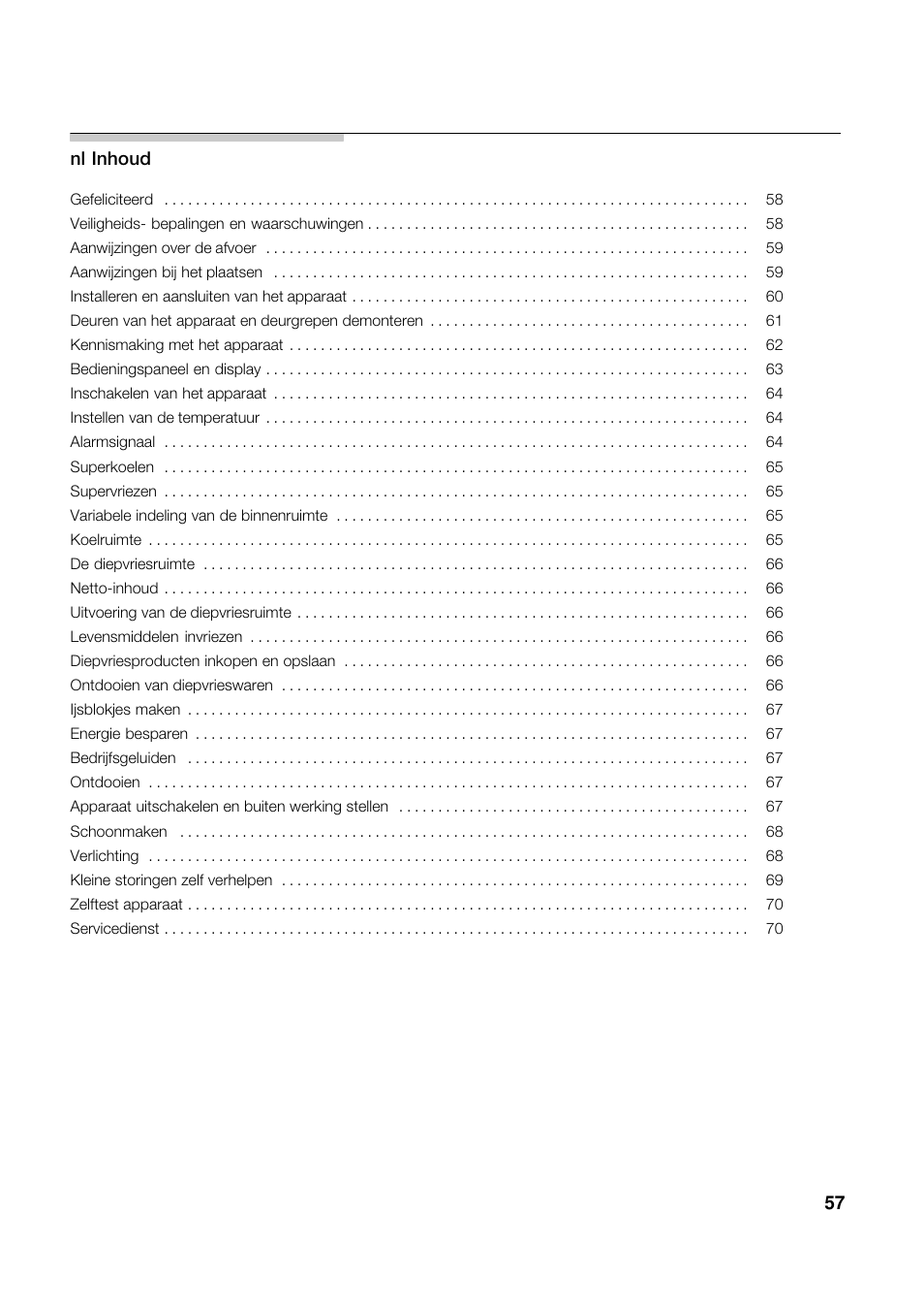 Bosch KAN62V40 Frigo-congelatore Side by Side Inox look User Manual | Page 57 / 71