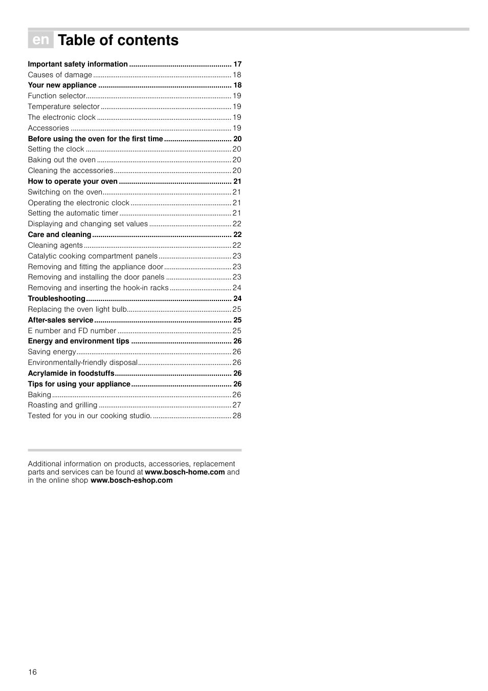 Bosch HVA541NS0 Forno da incasso 90 cm User Manual | Page 16 / 84